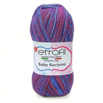 Пряжа Baby Karizma/Бебі Харізма, бордовий-блакитний SE143, Etrofil 226 фото