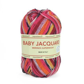 Пряжа Baby Jacquard/Бебі Жаккард, мультіколор 605, Tropical Lane 3837 фото