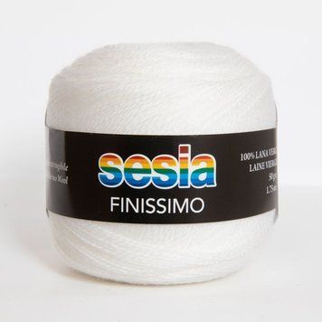 Пряжа Finissimo/Фініссімо, білий 0051, Sesia 5753 фото