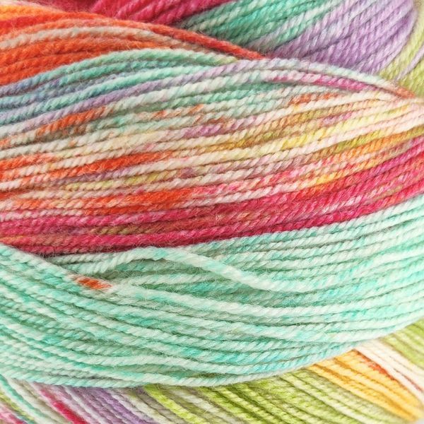 Пряжа Carnival Sock/Карнівал, рожевий-бірюзовий-бузковий-салатовий-жовтий-помаранчевий мультиколор 1, Laines du Nord 4855 фото