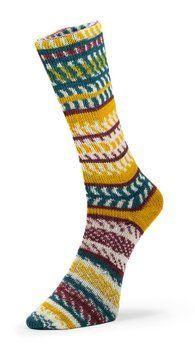 Пряжа Christmas Socks/Крісмас Сок, жовтий-бірюзовий-бордовий-білий 1, Laines du Nord 5411 фото
