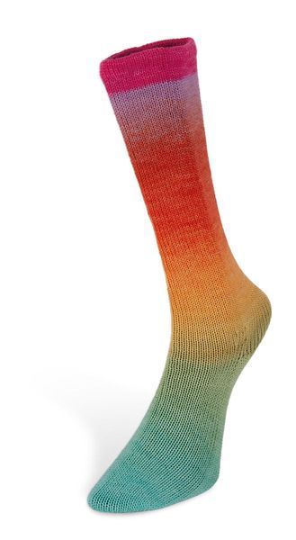 Пряжа Harmonious Sock/Хармоніус Сок , бірюзовий-зелений-жовтий-помаранчевий-червоний-бузковий мультиколор 1, Laines du Nord 4862 фото