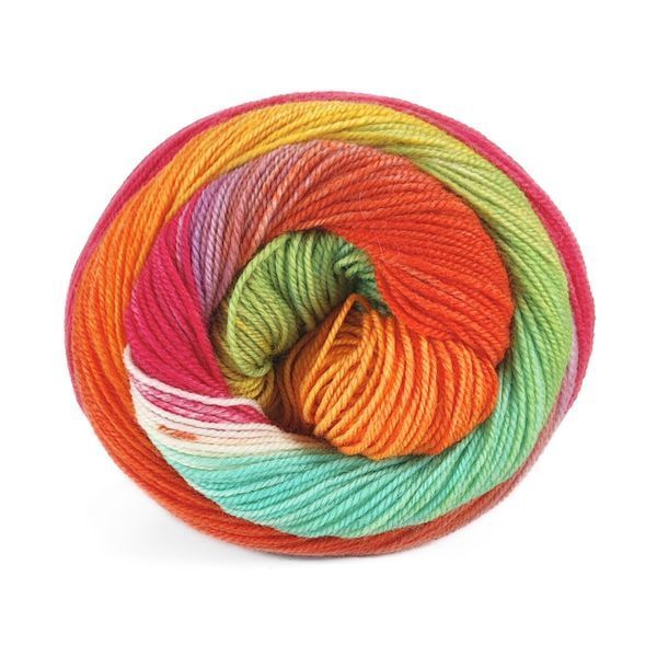 Пряжа Harmonious Sock/Хармоніус Сок , бірюзовий-зелений-жовтий-помаранчевий-червоний-бузковий мультиколор 1, Laines du Nord 4862 фото