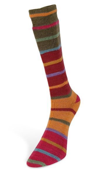 Пряжа Indulgence Sock/Індульгенсе Сок, червоний-жовто-гарячий-зелений-блакитний мультиколор 3, Laines du Nord 4868 фото