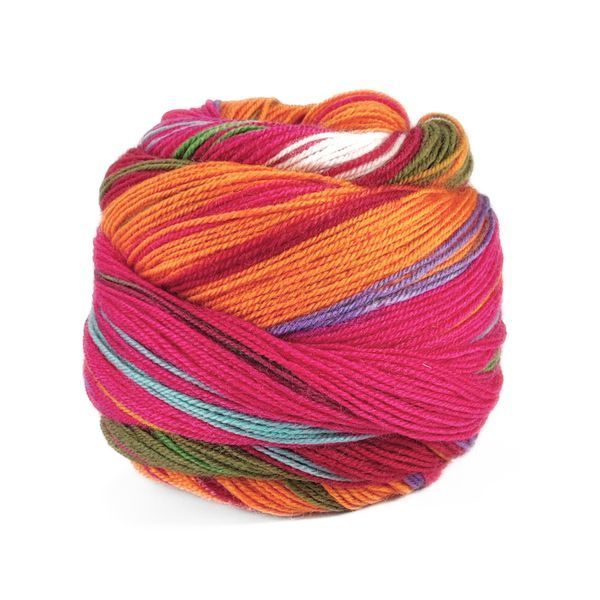 Пряжа Indulgence Sock/Індульгенсе Сок, червоний-жовто-гарячий-зелений-блакитний мультиколор 3, Laines du Nord 4868 фото