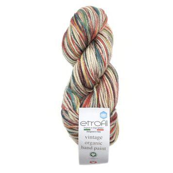 Пряжа Vintage Organic Hand Paint/Вінтаж Органік Хенд Пеінт, червоний-синій-жовтий Yulitide SE717, Etrofil 71 фото