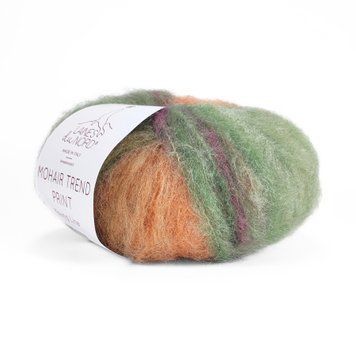 Пряжа Mohair Trend Print/Мохер Тренд Прінт, гранат-олива-зелений-помаранчевий 1, Laines du Nord 4349 фото