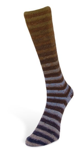 Пряжа Paint Sock 6 PLY/Паінт Сок 6 Плай, сірий-блакитний-коричневий-хакі полоска 1, Laines du Nord 4874 фото