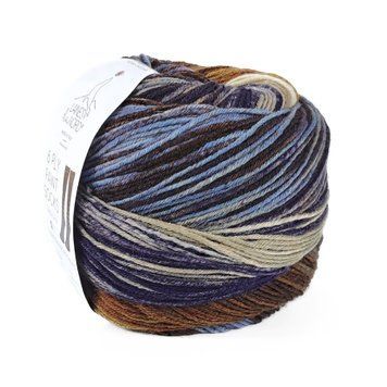 Пряжа Paint Sock 6 PLY/Паінт Сок 6 Плай, сірий-блакитний-коричневий-хакі полоска 1, Laines du Nord 4874 фото