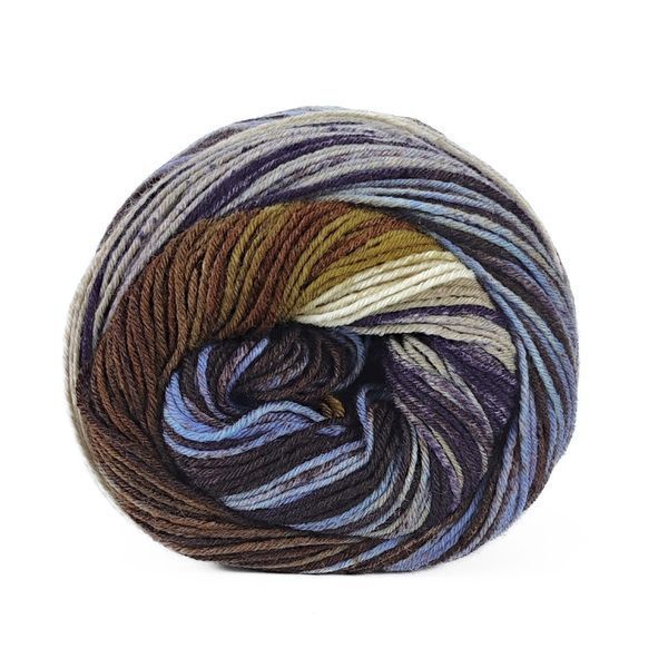 Пряжа Paint Sock 6 PLY/Паінт Сок 6 Плай, сірий-блакитний-коричневий-хакі полоска 1, Laines du Nord 4874 фото