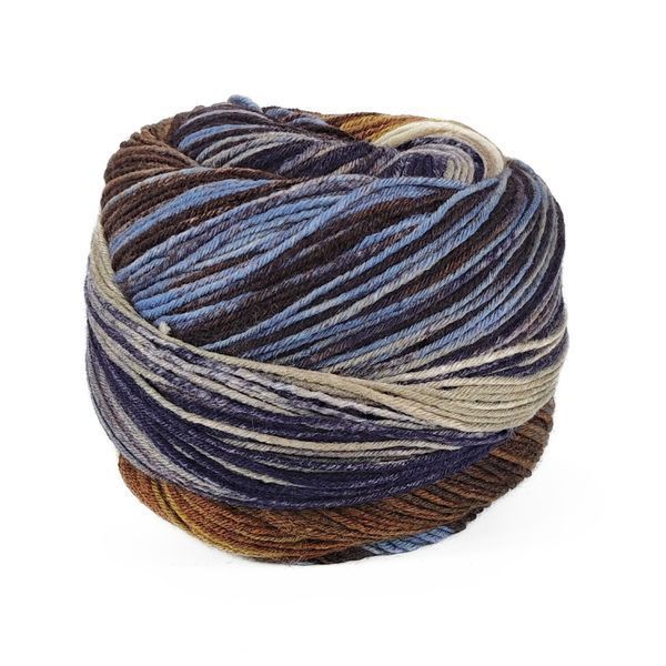 Пряжа Paint Sock 6 PLY/Паінт Сок 6 Плай, сірий-блакитний-коричневий-хакі полоска 1, Laines du Nord 4874 фото
