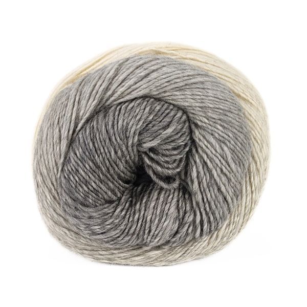 Пряжа Poema Cashmere/Поема Кашемір, молочний-сірий-темно-сірий мультиколор 106, Laines du Nord 4934 фото